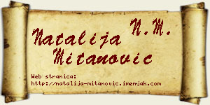 Natalija Mitanović vizit kartica